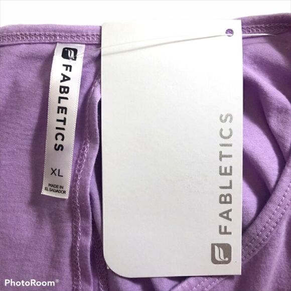 Fabletics Purple Top with Crossover Open Back - Picture 4 of 6
